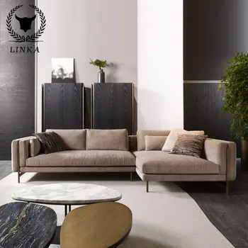 Italyan tarzı ışık lüks stil high-end özel minimalist ev oturma odası üç kişi şezlong koltuk kumaşı kanepe
