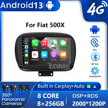 Android 13 İçin Otomatik Video Fiat 500X 2014 - 2020 Araba Radyo Multimedya Video Oynatıcı GPS Navigasyon Parça Carplay Hiçbir 2Din 2 Din DVD