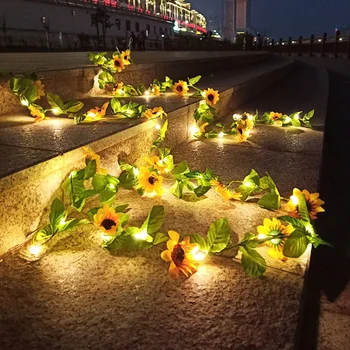 Yapay Yaprak Çiçek 10m 5m Led Dize İşıklar Garland Peri İşıklar Noel İşıkları Dış Aydınlatma Düğün Bahçe Ev Dekor