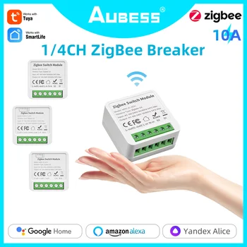 1/2/3/4 CH 10A / 16A Tuya DIY Zigbee akıllı anahtarı 2 yönlü kontrol ışık rölesi akıllı ev Alexa Google ev ile Çalışır Alice