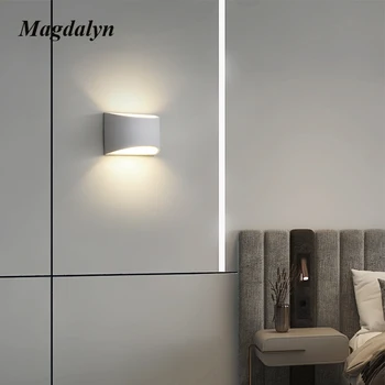 Magdalyn iç Yukarı aşağı alüminyum lamba Minimalist İskandinav aplik kapalı duvar odası ışık dekor Loft Modern iç Led aydınlatmaları