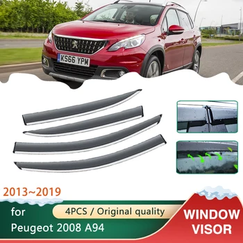 Araba Yan Pencere Siperliği Peugeot 2008 için MK1 A94 2013~2019 Aksesuarları Tenteler Güneş Yağmur Duman Tonları Guard Saptırıcı 2014 2015