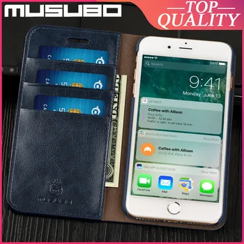 Musubo Hakiki Deri Kılıf iPhone SE 2020 8 Artı 7 Artı 6 6s X Xs Max Funda Kapak Lüks Kapak Kılıfları Kart Yuvası Cüzdan Muhafaza
