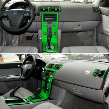 Volvo için C70 İç Merkezi Kontrol panelli kapı Kolu 3D 5D Karbon Fiber Etiketler Çıkartmaları Araba styling Aksesuarları