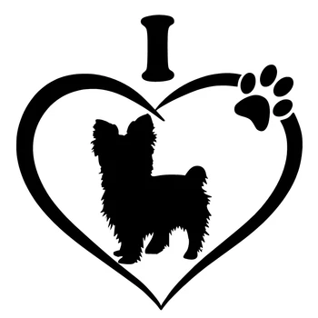 Yaratıcı I Love Yorkshire Terrier Araba Sticker Aksesuarları Vinil PVC 15cm*15cm Motosiklet Araba Styling Çıkartması