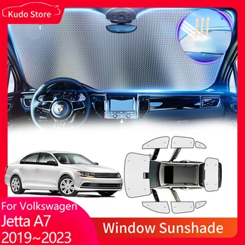 Tam Kapakları Güneş Şemsiyeleri Volkswagen VW Jetta Vento A7 Mk7 GLI 2019~2023 Ön Camlar Perde Ön Pencere Siperliği Mat Aksesuarları