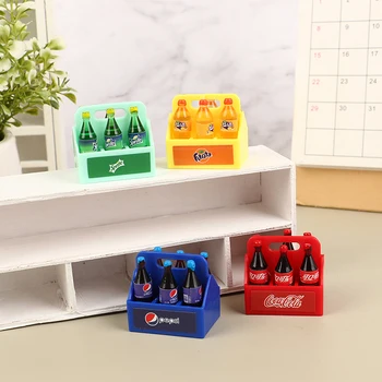 1 Takım Dollhouse Minyatür Gıda Mini Kola Soda Sprite Şişeleri Model Mutfak Bebek Evi Aksesuarları
