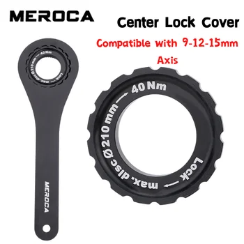 MEROCA Bisiklet Merkezi Kilit Kapağı MTB Dağ Bisikleti 6 Cıvata disk fren rotoru Adaptörü ile Uyumlu 9/12 / 15mm Eksen Tamir Araçları