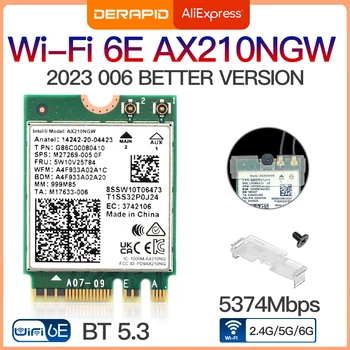 Çift Bant Intel AX210 Bluetooth 5.3 Kablosuz AX210NGW 2.4 Gbps 802.11 AX Kablosuz Wi-Fi 6 AX200 Intel 8265NGW M. 2 WiFi Kartı