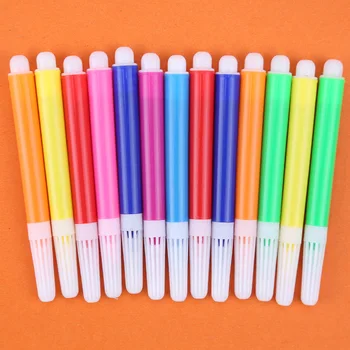 12 Renk cetvel kalemi Seti Çocuklar için Suluboya Kalem İşaretleyici Sanatçı çocuk Yıkanabilir Mini Toplu Test 12 Renk Küçük Fırça