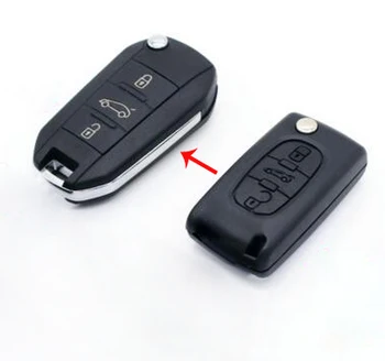 5 ADET Modifiye Çevirme Katlanır Uzaktan Anahtar Kabuk İçin Peugeot 307 407 408 3 Düğmeler (Oluklu) boş FOB Vaka