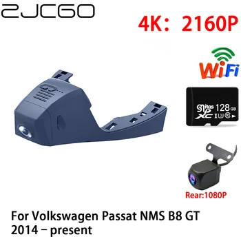 ZJCGO 2K 4K araba dvr'ı Dash kamera Wifi Ön Arka Kamera 2 Lens 24h park monitörü Volkswagen Passat için NMS B8 GT 2014-present