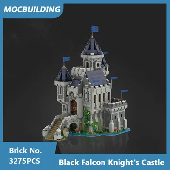 MOC Yapı Taşları Siyah Falcon Şövalye Kale Modeli DIY Monte Tuğla Sokak Görünümü Mimari çocuk oyuncakları Hediyeler 3275 ADET