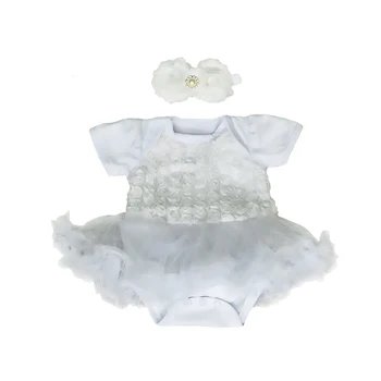 Beyaz elbise oyuncak bebek giysileri Sevimli Elbise Seti Yeniden Doğmuş Bebek Aksesuarları Simülasyon oyuncak bebek giysileri Bebek