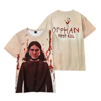 Yetim İlk Öldürmek Tshirt Unisex Crewneck Kısa Kollu Erkek Kadın T-shirt 2022 Amerikan Korku Filmi 3D Elbise