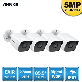 ANNKE 4X Ultra HD 5MP TVI güvenlik kamerası Açık Hava Koşullarına Dayanıklı Beyaz Güvenlik Gözetleme Sistemi EXIR Gece Görüş E-posta Uyarısı Kiti