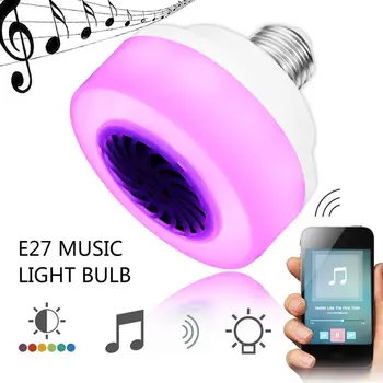 100-240V Bluetooth uyumlu müzikli ışık Ampul LED Lamba Akıllı kablosuz hoparlör