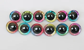 Özel tasarım 100 adet---12/14/16/20/25/30/35mm Yeni oyuncak güvenlik gözler 3D bebek gözler + glitter kumaş + yıkayıcı-stil seçeneği