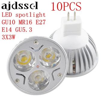 LED spot led ampuller Yüksek Güç Lambası E27 GU10 E14 GU53 Kısılabilir 3X3W Led lamba ışığı MR16 AC ve DC 12V Kısılabilir AC110V 220V