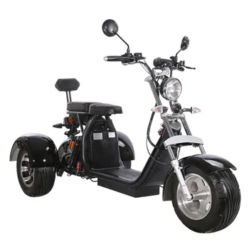2020 yeni 1500w 60v12ah / 20ah alüminyum jant iki koltuk üç tekerlekli elektrikli scooter / yağ lastik trike / citycoco üç tekerlekli bisiklet