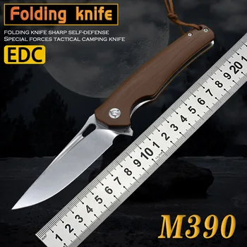 M390 Çelik Cep Katlanır Bıçak G10 Kolu Açık Askeri Taktik av bıçağı Yürüyüş Mutfak Meyve Bıçağı EDC Araçları