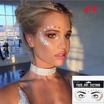 1 paket Yüz flaş dövme Festivali Parti Vücut Glitter yüz sanatı dövme Etiket göz çıkartmaları Göz farı Çiller kapatıcı Nokta desen
