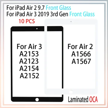 10 Adet/grup Lamine OCA Dokunmatik Ön Cam Ekran İçin iPad Hava 2 A1566 A1567 Hava 3 2019 A2153 A2123 A2154 A2152 Dış Panel