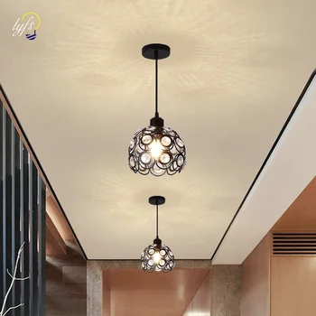 Modern minimalist koridor koridor LED tavan lambası Amerikan giyim mağazası kasiyer sayacı sundurma tek kafa kristal avize
