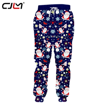 CJLM Yeni Liste Noel erkek pantolon 3D Baskılı Güzel Noel Baba Erkek Eşofman Altı Renkli Harajuku Giyim