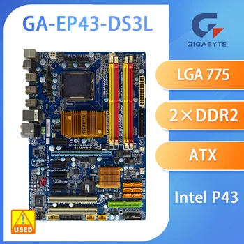 LGA 775 Anakart Gigabyte GA-EP43-DS3L için Orijinal DDR2 USB2. 0 16GB SATA II EP43-DS3L P43 Masaüstü Anakart