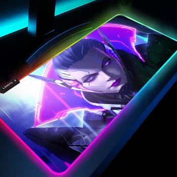 League of Legends Karakter Parlatıcı Mousepad Moda Aydınlık HD RGB Mekanik Klavye Pad Fare LED Arkadan Aydınlatmalı Masa Matı