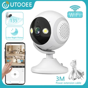 UTOOEE 5MP Mini Küp WiFi Kamera Kapalı Çift Ekran İnsan İzleme bebek izleme monitörü PTZ Güvenlik Koruma CCTV Video Gözetim