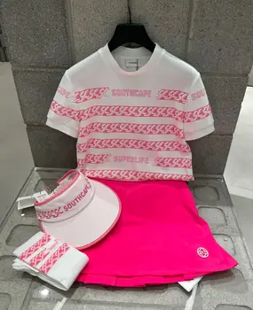 Moda Bayan golf gömlekleri 2023 Yaz Yeni kadın Baskı Kısa Kollu Yuvarlak Boyun T Shirt Spor Golf Üstleri W222209
