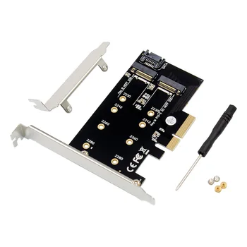 Çift M. 2 PCIe Adaptörü M2 SSD NVME M Anahtar SATA Tabanlı B Anahtar PCI-E 3. 0X4 Dönüştürücü Kartı Desteği 2280 2260 2242 2230