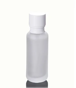 110 ml buzlu cam şişe beyaz / siyah ahşap şekil pompa serum / losyon / emülsiyon / vakıf özü nem toner cilt ambalaj