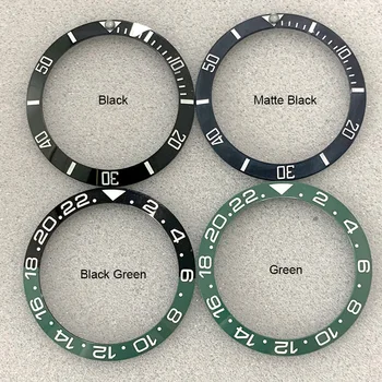 Siyah / Yeşil 38mm Eğik Seramik çerçeve ekleme Halkası Yedek Saat Halkası için Tutkal İle İzle Araçları Aksesuarları Parçaları