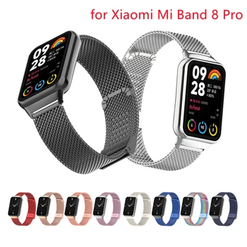 Metal Örgü Kayış Xiaomi Mi Band için 8 Pro Akıllı Bilezik Yedek Paslanmaz Çelik Kordonlu Saat Miband 8 Pro Smartwatch Aksesuar